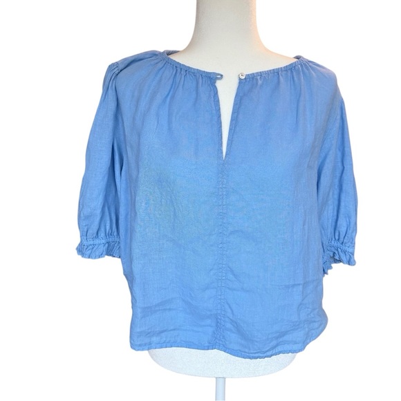 Velvet by Graham & Spencer Tops - Velvet by Graham & Spencer Linen Sky Blue Top Blouse Small